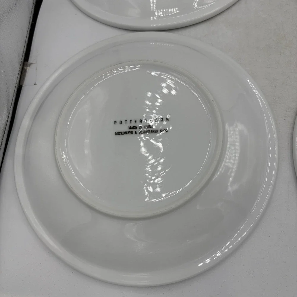 Pottery Barn Dinner Plates Suppertime White Thick Heavy 10.25